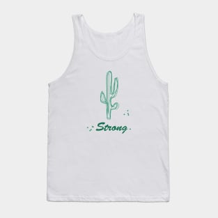 Strong cactus on one line, inspirational meanings Tank Top